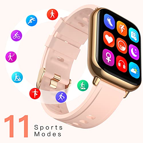 Smart Watch for Women, AGPTEK 1.69"(43mm) Smartwatch for Android and iOS Phones IP68 Waterproof Fitness Tracker Watch Heart Rate Monitor Pedometer Sleep Monitor for Women, LW31 (Pink)