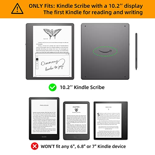 WALNEW Case for 10.2-inch Kindle Scribe (2022 Released), Slim Lightweight Premium PU Leather Cover with Pen Holder and Auto Wake/Sleep for 10.2” Amazon Kindle Scribe E-Reader