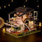 GuDoQi DIY Miniature Dollhouse Kit, Mini Dollhouse with Furniture, Tiny House Kit Plus Dust Cover and Music Movement, DIY Miniature Kits to Build, Monet Garden