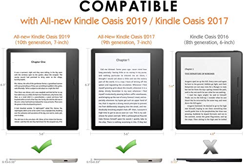 7 Inch Kindle Oasis Fabric Case (10th Generation, 2019 Release & 9th Generation, 2017 Release) Auto Wake/Sleep, Soft Case with Hand Strap and Stylus