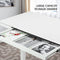 Luxsuite Electric Standing Desk Sit Stand Up Office Table Height Adjustable Motorised Rising Memory Function Tempered Glass Top Wireless Charger USB White