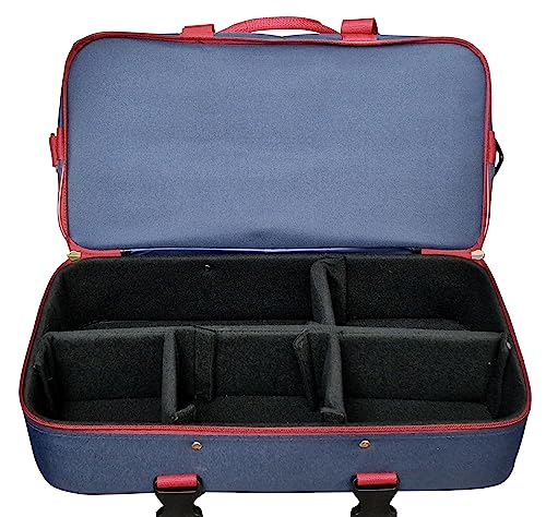 Acclaim Beadnell Deluxe Maxi Double Decker Four Bowls Bag Level Green Lawn Flat Short Mat Indoor & Outdoor Bowling Bag (Navy Blue/Burgundy)