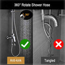 Shower Hose 2m/79 inch, Long Replacement Handheld Flexible PVC Shower Hose, Standard G 1/2 Connection, Anti-Kink (2m)