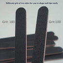 10 PCS Double Side Nail File, 100/180 Grit Emery Board Manicure Pedicure Tool, Professional Nail Care Set for Home Salon Use