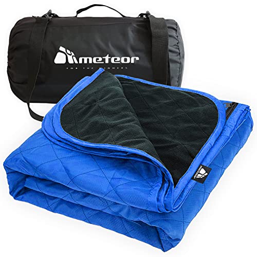 Meteor Essential 210 x 140 cm Picnic Blanket - Extra Large, Waterproof, Windproof, Quilted Fleece Outdoor Mat for Camping, Beach, Travel, Stadium & Pets | Lightweight & Machine Washable