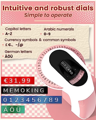 Embossing Label Maker - Memoking E975 3D Embossed Label Printer Machine With 3 Rolls Emboss Tapes,Handheld Embosser Sticker Maker, Portable Labelling machine for Home Organization, DIY Crafting