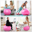 GELE Exercise Ball, Thick Anti-Slip & Anti-Burst Yoga Pilates Ball for Pregnancy Birthing, Physical Therapy and Core Balance Training, Fitness Balance Ball with Air Pump (18in, Pink)