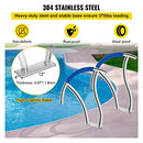 VEVOR Pool Handrail, 30" x 30" Swimming Pool Stair Rail, 2 PCs Stainless Steel Stair Pool Hand Rail Rated 375lbs Load Capacity, Pool Rail with Quick Mount Base Plate, and Complete Mounting Accessories