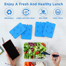 OUTXE Ice Packs for Lunch Box 4 -Pack Reusable Ultra-Thin Freezer Packs Long-Lasting Cool Packs for Coolers, Keep Food Fresh and Cold in Lunch Boxes and breastmilk Bags - 4 Pack (Blue)