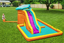 Bestway Inflatable Water Park 5.65x3.73x2.65m Slide World Jumping Castle, Climbing Wall Game, Double Slides Blow Up Playground Bouncer for Outdoor