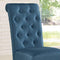 Roundhill Furniture Aneta Solid Wood Tufted Parsons Dining Chairs, Set of 2, Blue