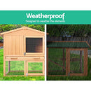 i.Pet Chicken Coop Large Rabbit Hutch, 138 x 49 x 85cm Coops Wooden Pet House Run Cage Walk in Guinea Pig Ferret Bunny Hen Chook, Outdoor Metal Door Roof Ladder Hatch Nestiong Box Farm