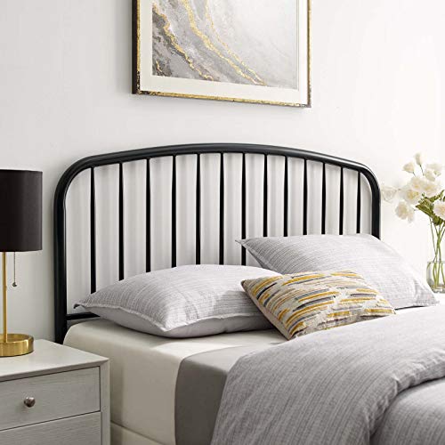 Modway Nova Modern Farmhouse Metal Queen Headboard in Black