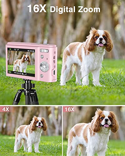 Zostuic Autofocus 48MP Digital Camera for Kids with 32Gb Card, 1080P Teen Kid Camera FHD Vlogging Camera Compact Mini Cameras for 4-10 Year Old Student, Boy, Girl