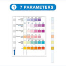 7 in 1 Pool Test Strips, 100pcs, Pool & Spa Test Strips, Water Quality Testing Strip for Hardness, Chlorine, Bromine, pH, Alkalinity, and Cyanuric Acid in Freshwater Saltwater Swimming Pool