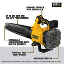 DEWALT 20V MAX* XR Leaf Blower, Cordless, Handheld, 125-MPH, 450-CFM, Tool Only (DCBL722B)