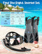 Zenoplige Mask Fins Snorkel Set Adults Men Women, Swim Goggles 180 Panoramic View Anti-Fog Anti-Leak Dry Top Snorkel and Dive Flippers Kit with Gear Bag for Snorkeling Swimming Scuba Diving Training