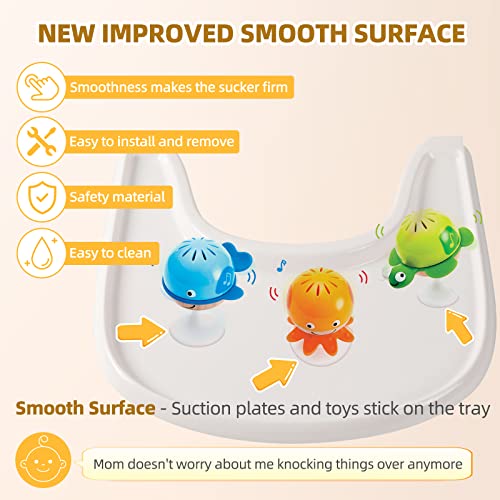 LuQiBabe Baby High Chair Tray Compatible with Stokke Tripp Trapp Chair with Smooth Surface and Strong Suction Power - Made with Food-Safe Plastic (BPA BPS BPF Lead and Phthalate Free) - White