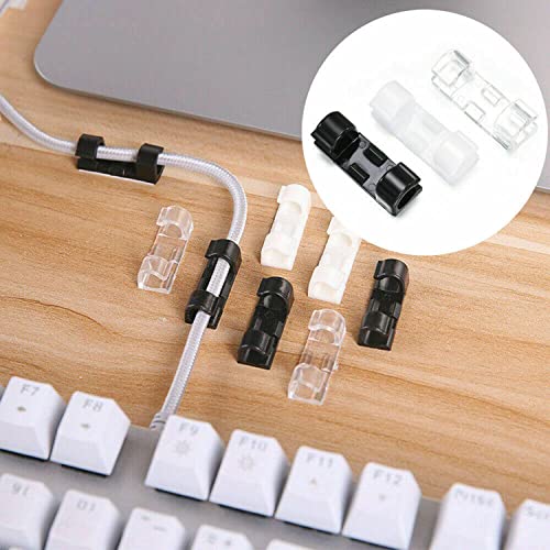 40 PCS Cable Clips Management Holder 3M Strong Adhesive Desk Cord Management Cable Organizer Cord Wire Line Organizer Self-Adhesive (Clear)