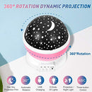 Baby Night Lights, Moon Projector 360 Degree Rotation - 4 LED Bulbs 8 Color Changing Light, Romantic Night Lighting Lamp, Unique Gifts for Birthday Nursery Women Children Kids Baby