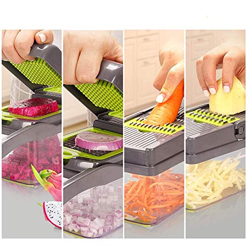 Vegetable Chopper, Mandoline Vegetable Slicer, Multifunctional Grater, Mandoline Vegetable Shredder, with 7 Stainless Steel Blades for Grinding, shredding, Slicing, and Dicing.