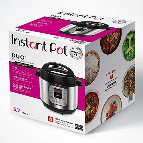 Instant Pot Duo Electric Multi-Use Pressure Cooker, Stainless Steel, 5.7L, Silver