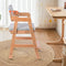 Ezebaby Wooden High Chair, Adjustable Highchair for Toddlers to Teens with Steps, Kids Dining Chair, Study Chair with Removable Cushion (Natural Color)