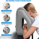 Inflatable Travel Pillow for Airplanes, Inflatable Neck Air Pillow for Sleeping to Avoid Neck and Shoulder Pain, Support Head, Neck and Lumbar, Used for Airplane, Car, Bus and Office (Grey)