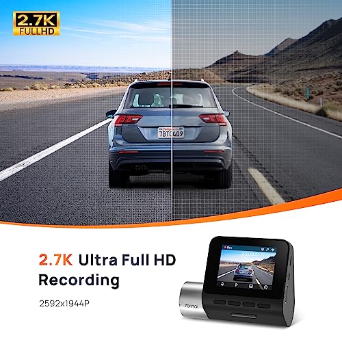 70mai True 2.7K 1944P Ultra Full HD with Optional Rear Dash Cam Pro Plus+ A500S, Sony IMX335,Built-in WiFi GPS Smart Dash Camera for Cars, ADAS,2'' IPS LCD Screen, 140° FOV, WDR, Night Vision