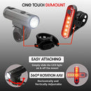 Bike Headlight and Rear Bike Light Set - USB Led Rechargeable Bike Lights Front and Back - Super Bright Bike Light Set - Waterproof - Flashing - Suit Road Cycling, MTB - Apremont