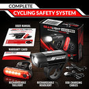 GearLight S400 Rechargeable Bike Light Set - Night Riding Accessories - White Elephant Stocking Stuffer for Men