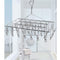 iDopick Clothes Drying Rack, 50 Clips Large Stainless Steel Laundry Clothesline Hanging Rack Drying Clothes Hanger Clothespins Windproof Pegs Hook for Drying/Socks/Underwear/Clothes/Towels