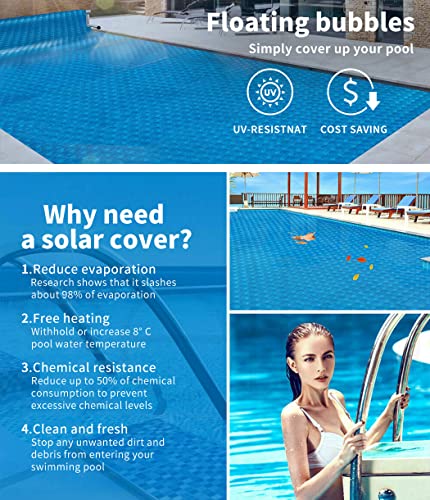 Solar Swimming Pool Cover 400 Micron Outdoor Bubble Blanket Heater Size 11 X 4M 11X4m (Real 400 Micron) 11X4m (Real 400 Micron)