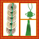 10 Strings Chinese New Year Lucky Coins Charms Chinese Feng Shui Coins 2023 New Year Fortune Coins I-Ching Coins with Tassel Chinese Knot for Wealth Success Good Luck Hanging Decorations