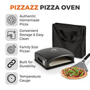 Tower T978517 Pizzazz Pizza Oven with Foldable Paddle, Carry Bag and Thermometer, Grey, Black