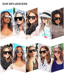 SOJOS Square Big Sunglasses Women Thick Frame Flat Top Mirrored Sunnies Shades Goggle Siamese Lens SJ2117, C1 Black Frame/Grey Lens