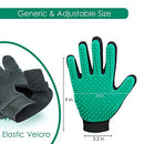 Pet Hair Remover Gloves, Enhance Pet Grooming Glove with 255 Tips, Deshedding Glove for Dog and Cat, 1 Pair Left & Right Gentle De-Shedding Glove Brush, Green