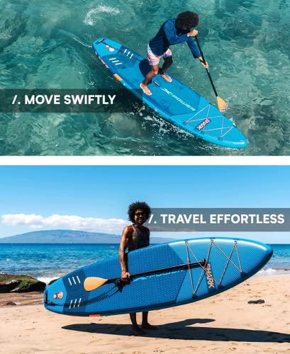 X-Power Stand Up Paddle Board Ultra-Light Inflatable Paddleboard with ISUP Accessories,Fins,Adjustable Paddle, Pump,Backpack, Leash,