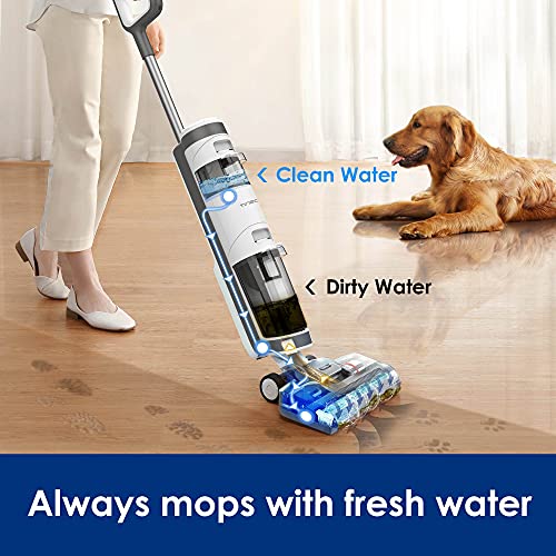 Tineco iFloor3 Cordless Wet Dry Vacuum Cleaner Lightweight Design, Powerful, Quiet, Rechargeable Wet-Dry Vac and Mop, Hard Floor Cleaner