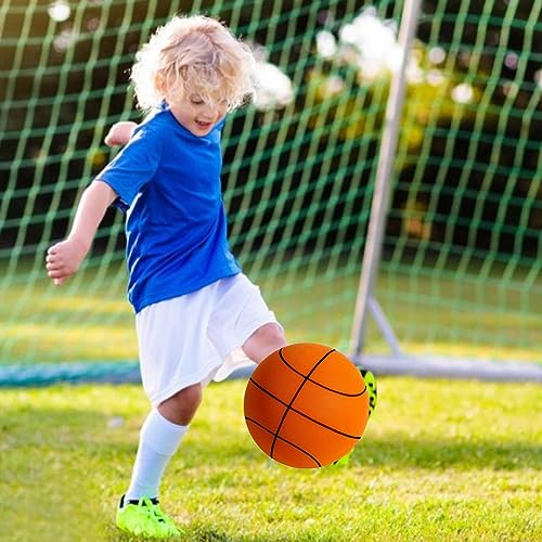 Silent Basketball Dribbling Indoor, Lightweight Uncoated High Density Foam Ball, 2023 Newest Foam Basketball Indoor Training Ball for Patios Playrooms Stadiums Yards