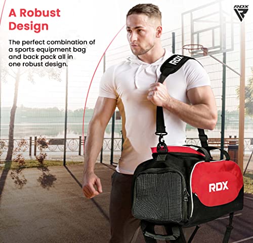 RDX Kit Bag Gym Duffle Sports Holdall Gear MMA Fitness Exercise Equipment Backpack Hiking Luggage Shoulder Sportswear Lightweight Rucksack Handles Running Zipper Travel Carry on Shoe Compartment