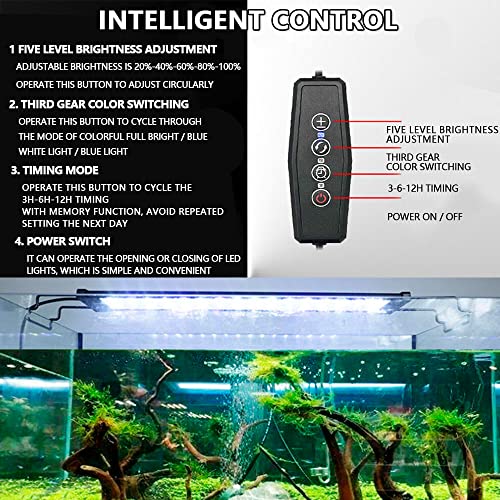 40/60/90Aquarium Light Lighting Full Spectrum Aqua Plant Fish Tank Bar LED Lamp (For40-60CM Tank)