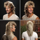 Blonde Mullet wig|Adult Funny Wigs for Men|Pop Rock Wig|Joe Dirt Wig for 70s|80s Wig