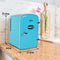 Koolatron Retro 4L 6 Can Portable Mini Fridge, Compact Car Refrigerator, Skincare Cosmetic Beauty Makeup Personal Cooler 12V and AC Cords Desktop Accessory for Bedroom Home Office Travel (Aqua)