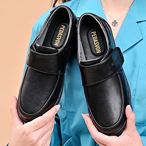 PEDASVON Women's Healthcare Nursing Shoes Lightweight Comfortable Nurse Shoe Footwear Slip Restaurant Loafer Waterproof Work Shoes, Black-209, 10 US