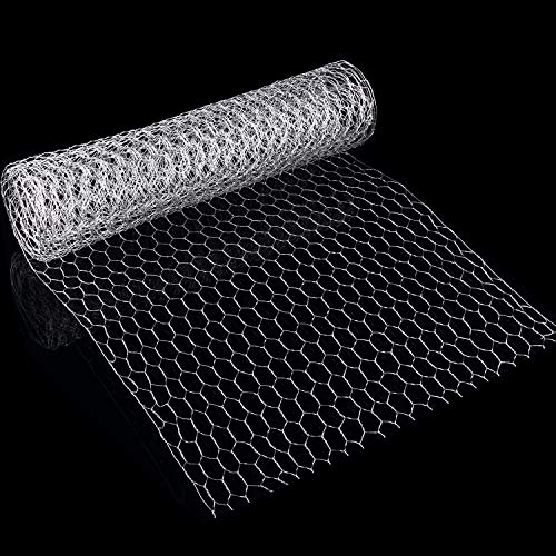 SATINIOR 2 Sheets Chicken Wire Net for Craft Work, Galvanized Hexagonal Wire Mesh (13.7 x 79 Inches)