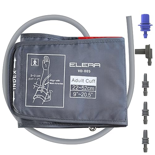 Extra Large Blood Pressure Cuff, ELERA Replacement Extra Large Cuff Applicable for 9”-20.5” Inches (22-52CM) Big Arm, Cuff Only BP Machine Not Included