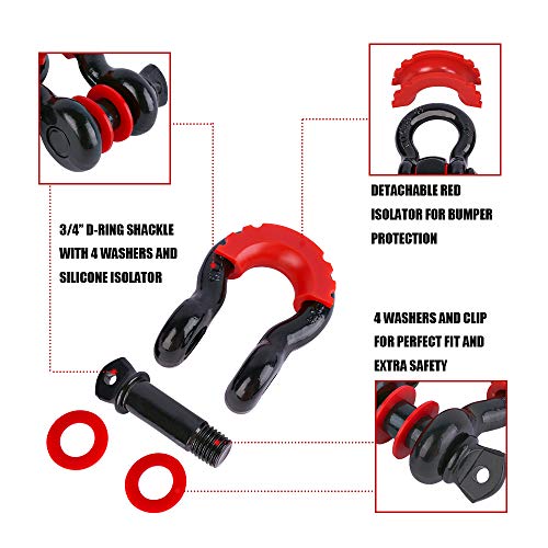 X-BULL Winch Accessories Kit 11Pcs 4x4 Off-Road Recovery Kit for Recover Automotive Stuck in Mud/Snow/Sand