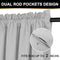 100% Blackout Shield Linen Blackout Curtains 108 Inches Long 2 Panels Set, Clip Rings/Rod Pocket Blackout Curtains No Light, Black Out Curtains & Drapes for Bedroom, 50 inches Wide Each Panel, Grey