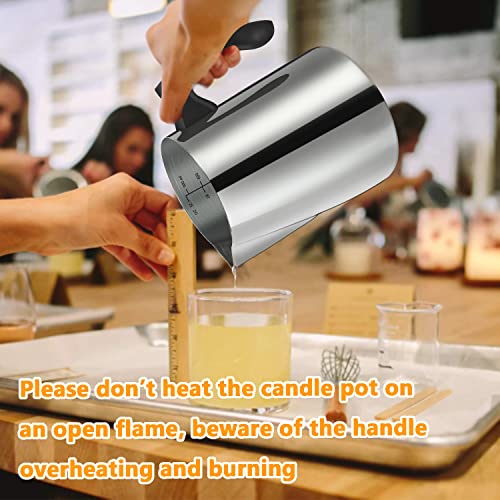 (pot) - Candle Making Pouring Pot, 946ml Double Boiler Wax Melting Pot, 304 Stainless Steel Candle Making Pitcher with Heat-Resistant Handle and Dripless Pouring Spout Design